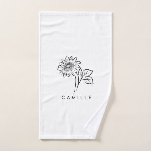Rustic Wildflower Bridesmaid Name Bath Towel Set