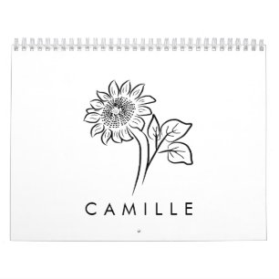 Rustic Wildflower Bridesmaid Name Calendar