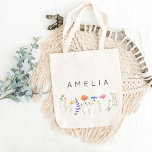 Rustic Wildflower Bridesmaid Name  Tote Bag<br><div class="desc">Rustic Wildflower Bridesmaid Name Tote Bag
Personalized tote bags are perfect for yourself,  or as a gift! These are also the perfect bride's gift or proposal gift.</div>