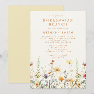 Rustic Wildflower Bridesmaids' Brunch Invitation