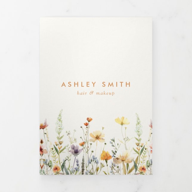 Rustic Wildflower Brochure Tri-Fold Programme (Cover)