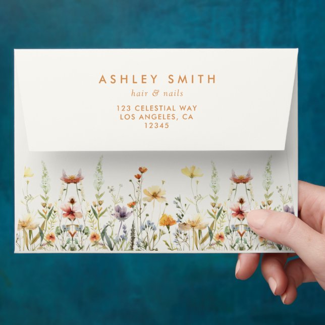 Rustic Wildflower Business Envelope (Hand)