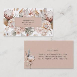 Rustic Wildflower Cream Terracotta Professional Business Card