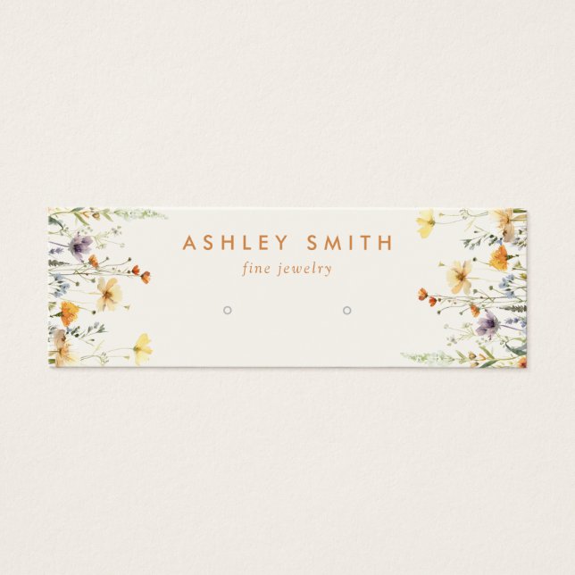Rustic Wildflower Earring Display Card (Front)