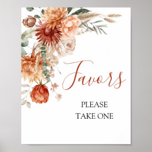 Rustic Wildflower Fall in Love Baby Shower Favors Poster