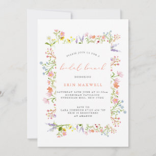 Rustic Wildflower Frame Bridal Brunch Invitation