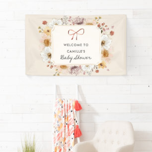Rustic Wildflower Garden Baby Shower Banner