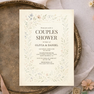 Rustic Wildflower Garden Boho Couples Shower Invitation