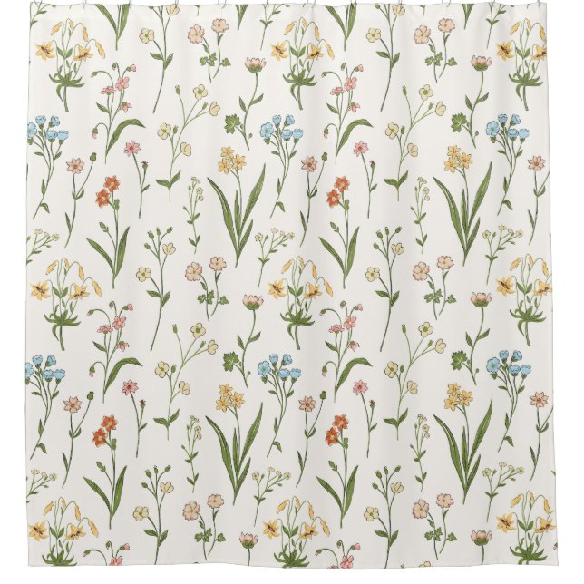 Rustic Wildflower Meadow Hand Drawn Multicolored (Front)
