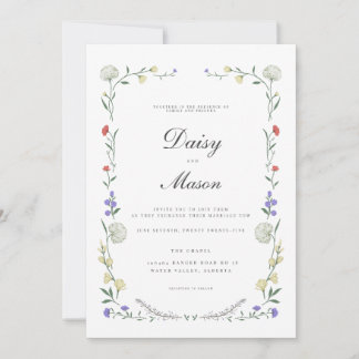 Rustic Wildflower Meadow-Inspired wedding Invitation