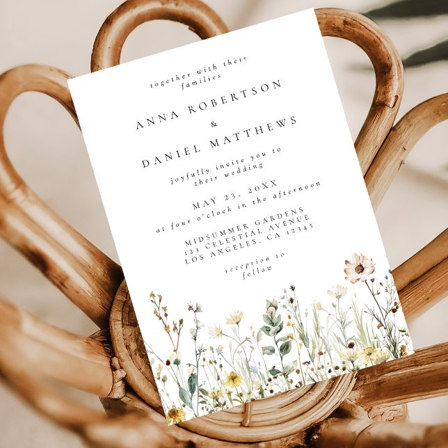 Rustic Wildflower Meadow Wedding Invitation (Creator Uploaded)