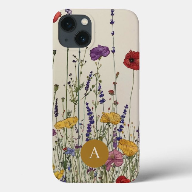 Rustic Wildflower Monogram Case-Mate iPhone Case (Back)