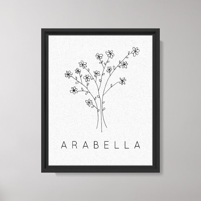 Rustic Wildflower Name  Canvas Print (Front)