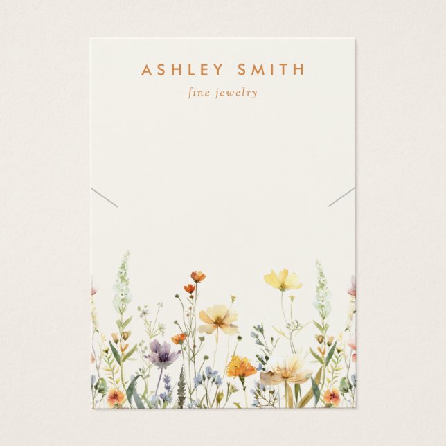 Rustic Wildflower Necklace Display Card (Front)