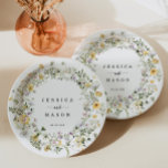 Rustic Wildflower Paper Plate<br><div class="desc">These paper plates are perfect for any event! Easily edit the names and date!
See the entire Wildflower collection for more matching items!</div>