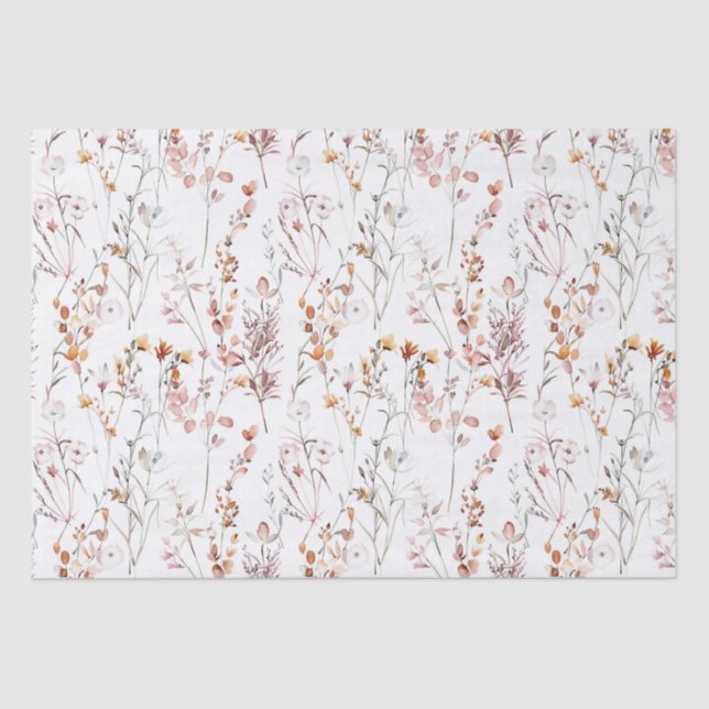 Rustic Wildflower Pattern Tissue Paper (Front)