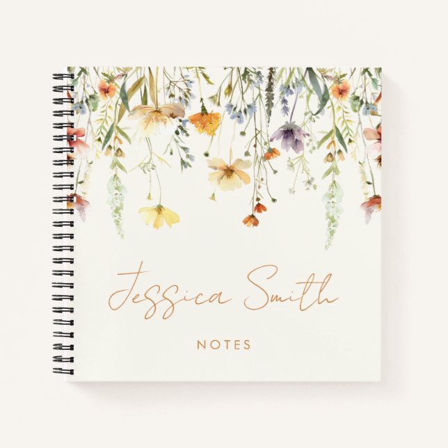 Rustic Wildflower Personalized Notebook (Front)