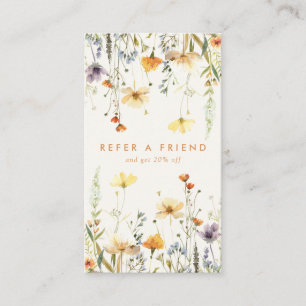 Rustic Wildflower Referral Card