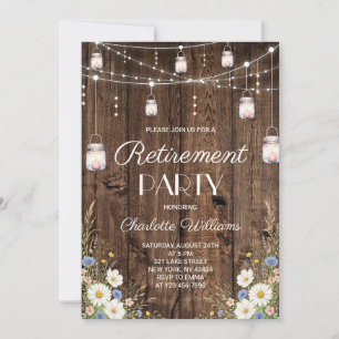 Rustic Wildflower Retirement Party Invitation
