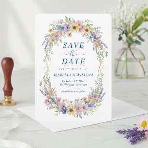 Rustic Wildflower Save The Date Botanical Luxe Invitation