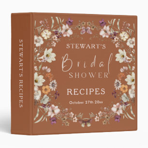 Rustic Wildflower Theme Terracotta Bridal Shower Binder
