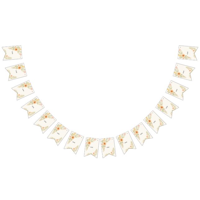 Rustic Wildflower Wedding Bunting Flags  (All)