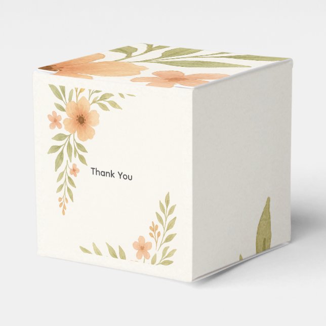 Rustic Wildflower Wedding Favour Box (Front Side)