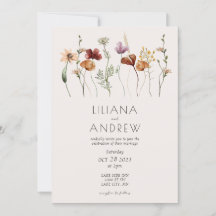 Rustic Wildflower Wedding Invitation