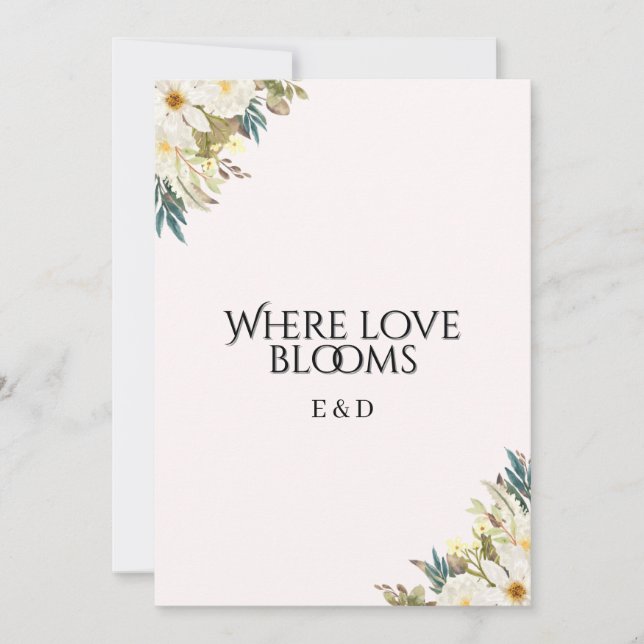 Rustic Wildflower Wedding Invitation (Front)