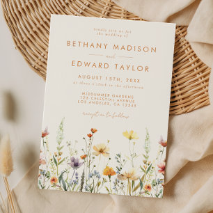 Rustic Wildflower Wedding Invitation