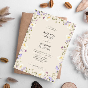 Rustic Wildflower Wedding Invitation
