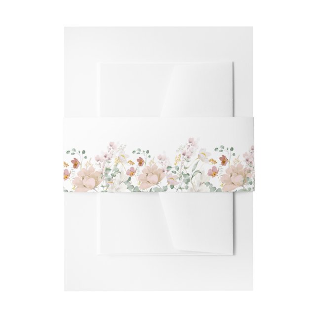 Rustic Wildflower Wedding  Invitation Belly Band (Front Example)