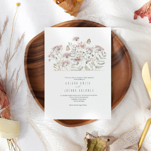 Rustic Wildflower Wedding Invitation for Spring