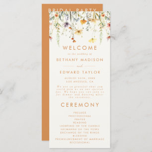 Rustic Wildflower Wedding Program