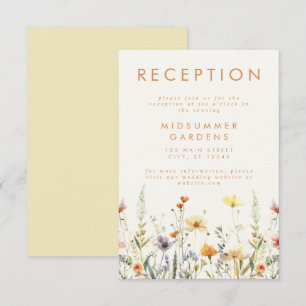 Rustic Wildflower Wedding Reception Enclosure Card