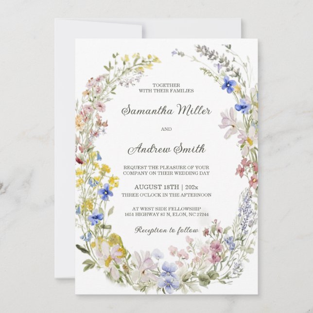  Rustic Wildflower Wedding Template (Front)