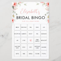 Rustic Wildflowers Bingo Game Card