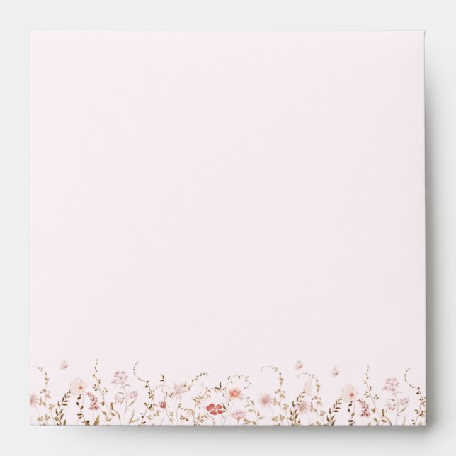 Rustic Wildflowers Boho Country Floral Envelope (Front)