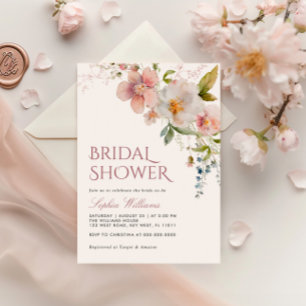 Rustic Wildflowers Bridal Shower Invitation