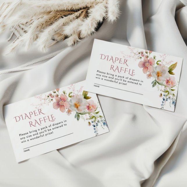Rustic Wildflowers Diaper Raffle Enclosure Card (Creator Uploaded)