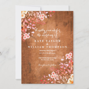 Rustic Wildflowers Floral Wedding Invitation