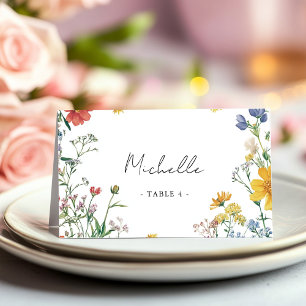 Rustic Wildflowers Floral Wedding Place Card