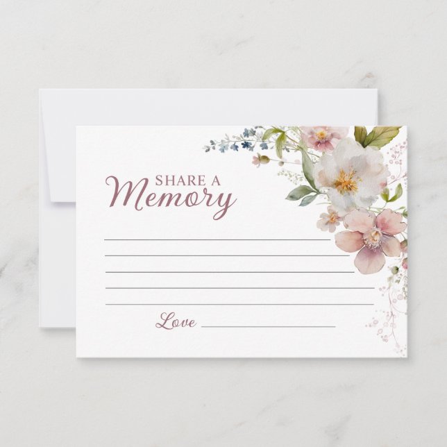 Rustic Wildflowers Funeral Share a Memory Card (Front)