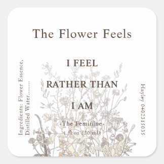 Rustic Wildflowers Herb Earthy Floral  Square Sticker