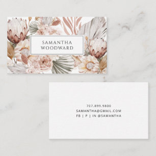 Rustic Wildflowers Protea Calling Card