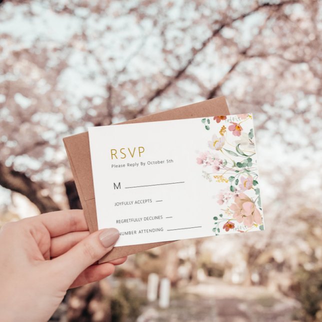 Rustic Wildflowers Wedding RSVP Cards (Creator Uploaded)