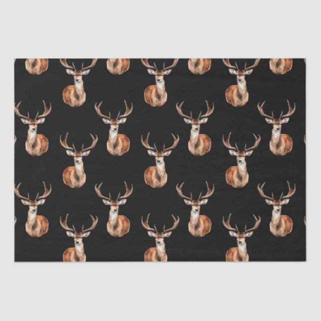 Rustic Wildlife Deer Watercolor Tissue Paper (Front)