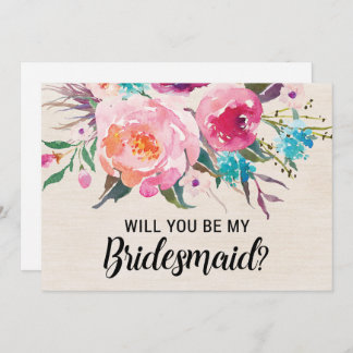 Rustic Will You be My Bridesmaid Card