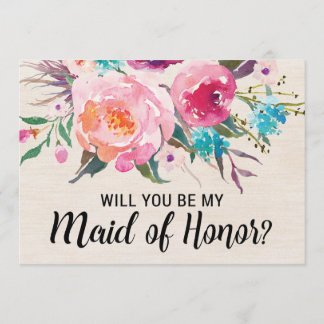 Rustic Will You be my Maid of Honour Card