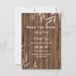 Rustic Willow on Wood Wedding Save The Date